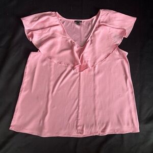 Ann Taylor Soft Pink Ruffle Blouse size XL